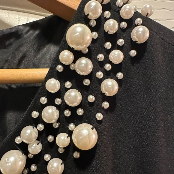 Calvin Klein Black Dress Plus Size LBD with Embellished Neckline - Picture 2 of 10